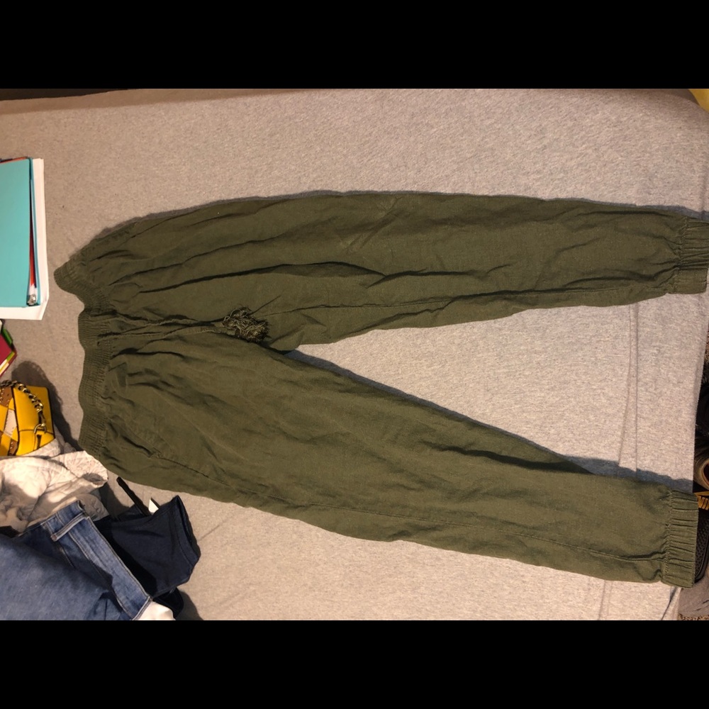 Army green dress joggers